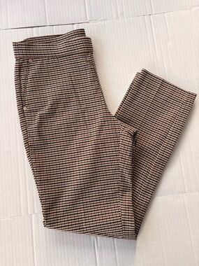 Anne Klein Brown Black Plaid Pants